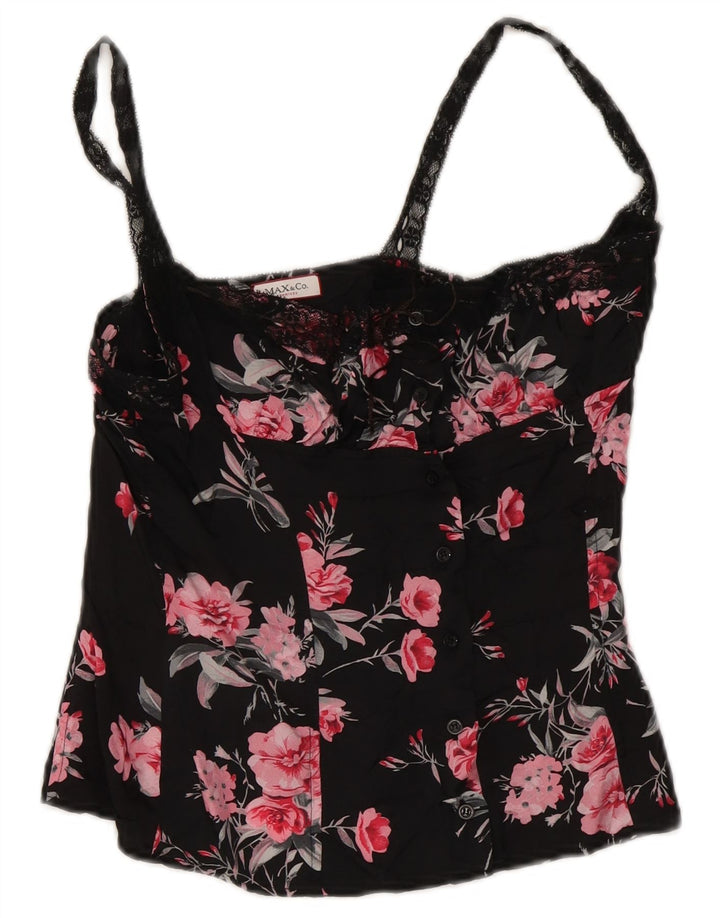 Max & Co. Kvinde korsettop UK 12 Medium Black Floral