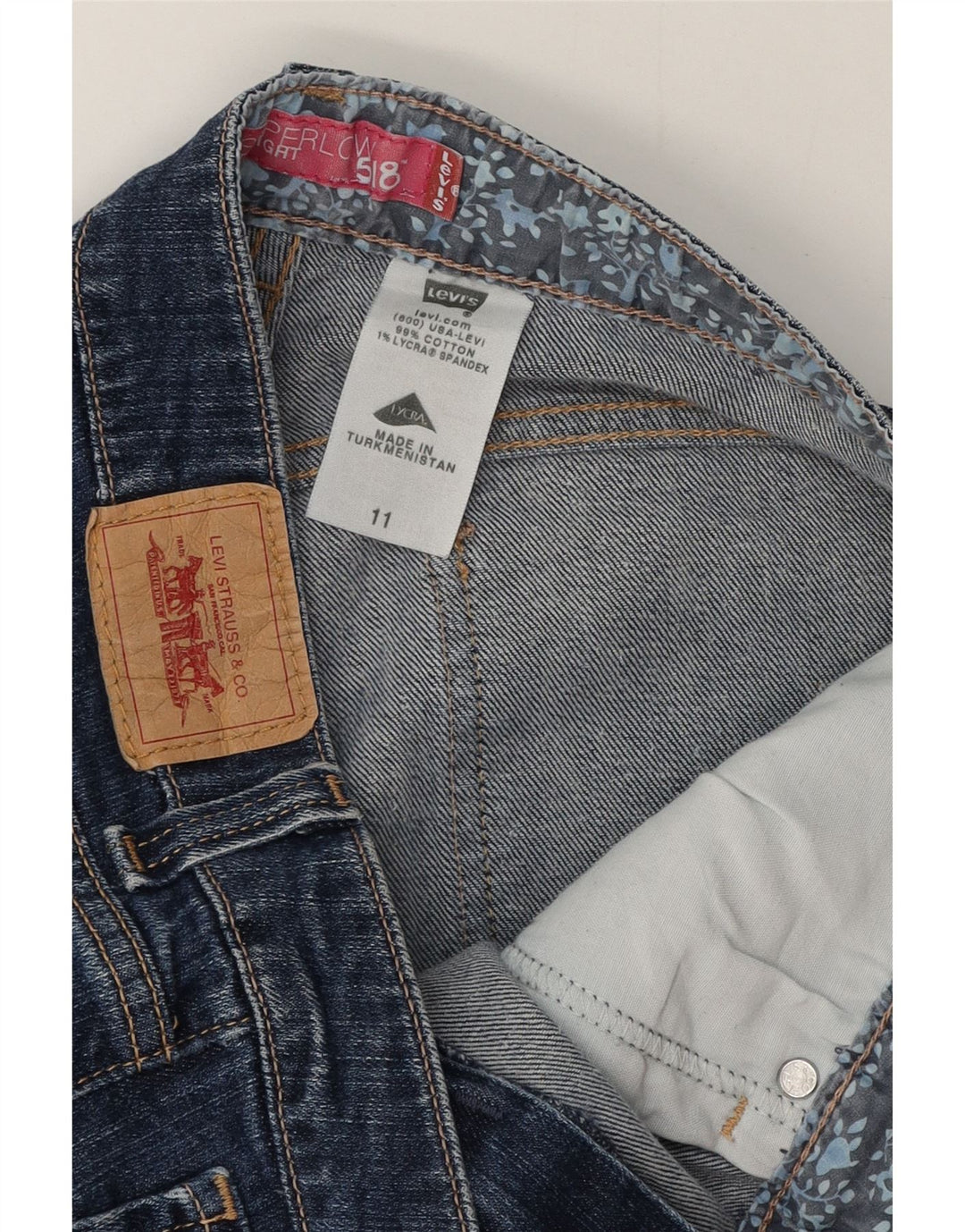 LEVI'S Womens 518 Bermuda Denim Shorts US 11 Large W32  Blue Cotton
