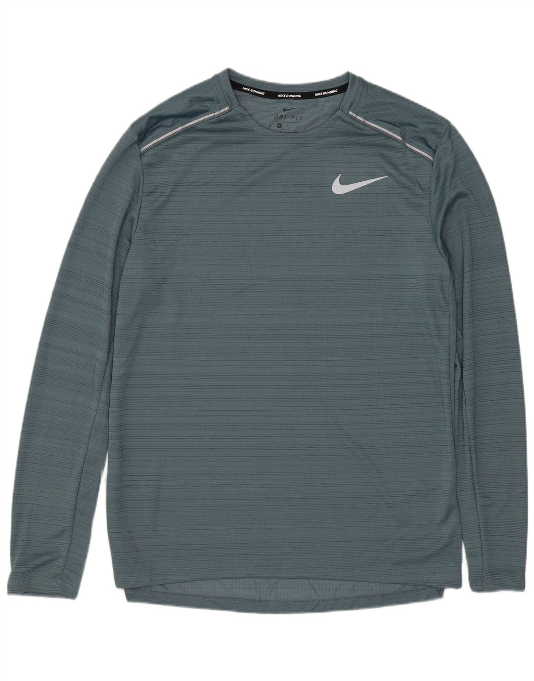 NIKE Dri Fit Top Langærmet Medium Blå Nålestribet Polyester