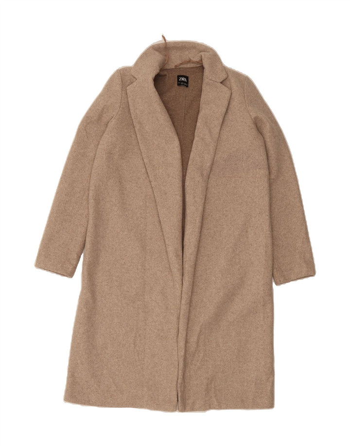 ZARA Womens Longline Open Cardigan Sweater UK 10 Small Beige Vintage Zara and Second-Hand Zara from Messina Hembry 