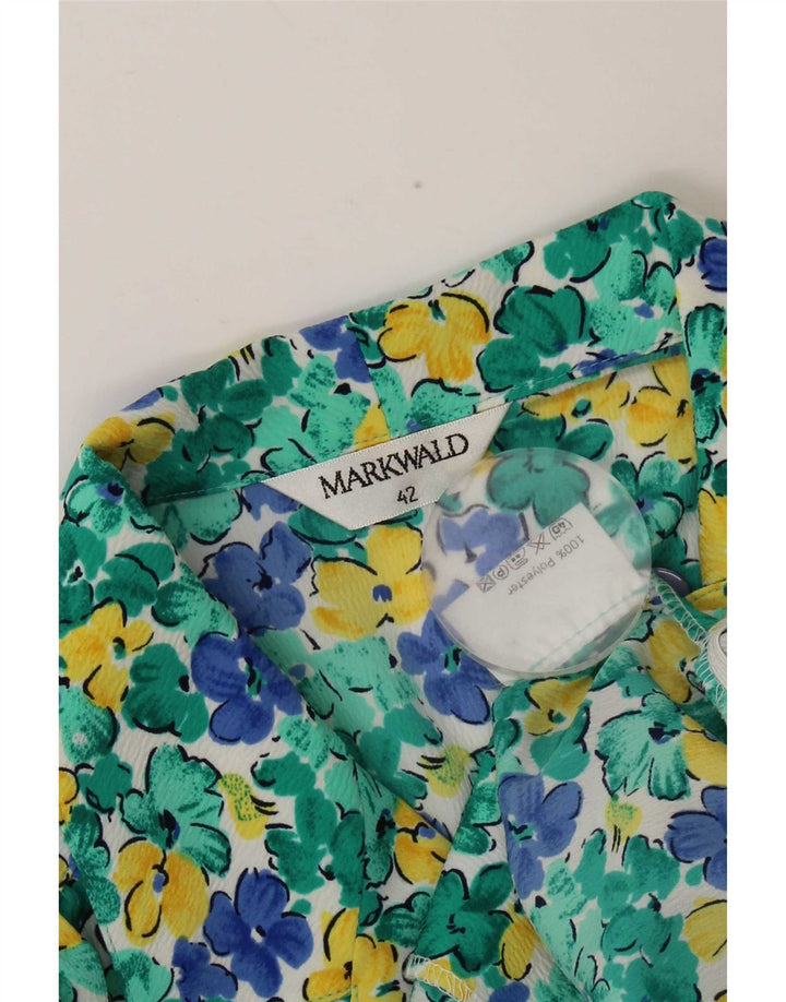 MARKWALD Womens Crop kortærmet skjortebluse IT 42 Medium Green Floral