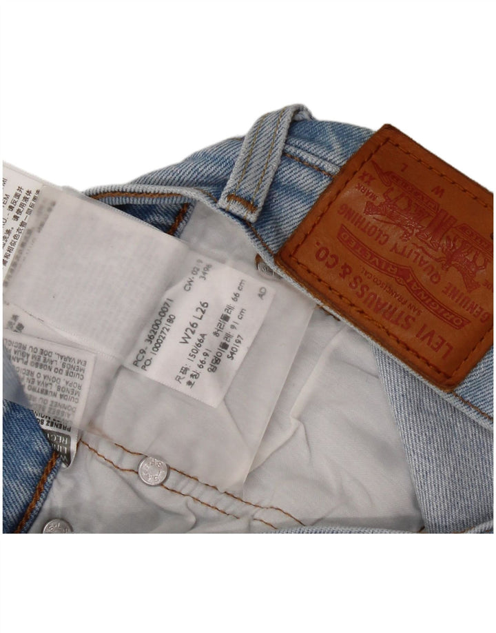 Levi's Womens 501 Graphic Straight Jeans W26 L26 Blå Bomuld