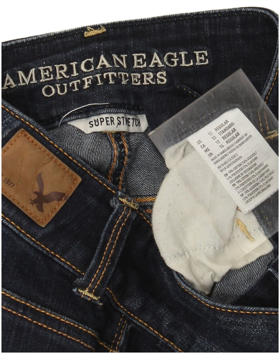 American Eagle Womens Regular Bootcut Jeans UK 16 Large W34 L26 Navy Blue