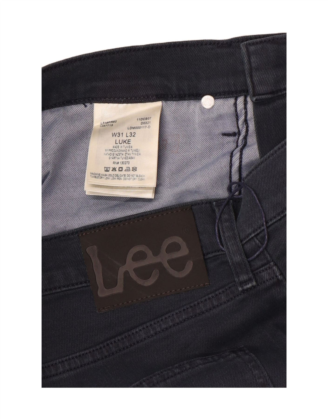 Lee Herre Luke Slim Jeans W31 L32 Marineblå Bomuld