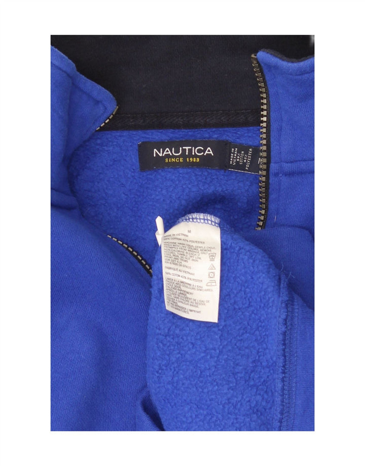 Nautica sweatshirt med lynlås til mænd mellemblå bomuld