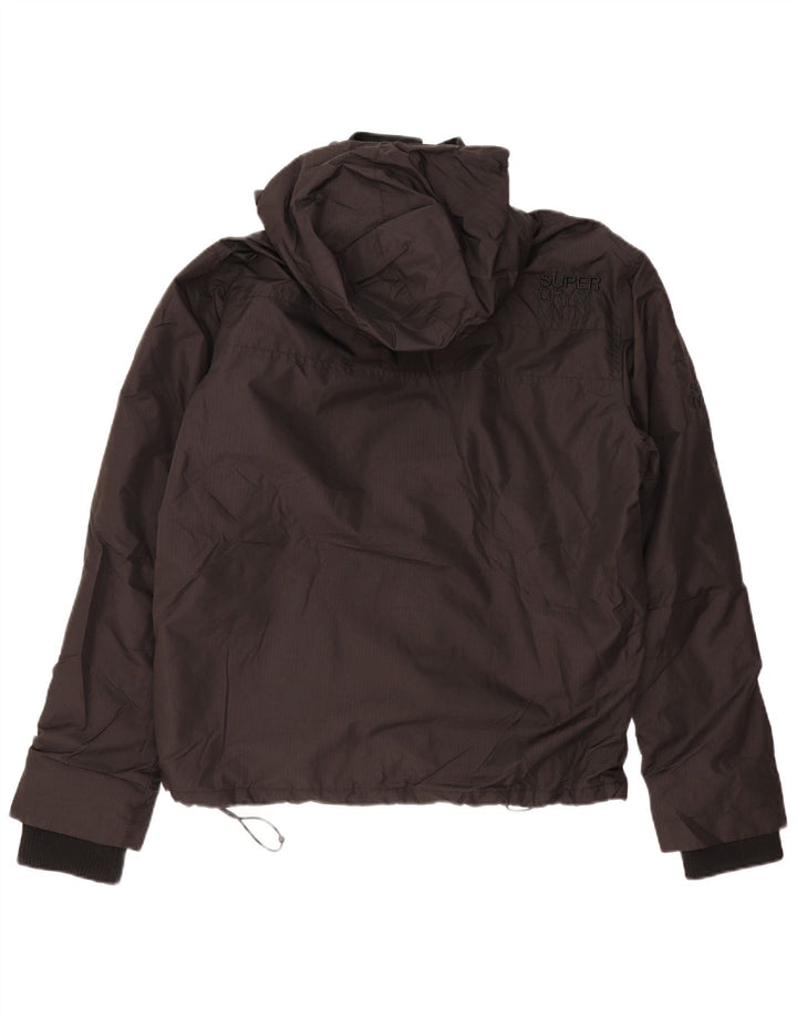 SUPERDRY Windbreaker-jakke med hætte til mænd UK 42 XL Sort Polyester