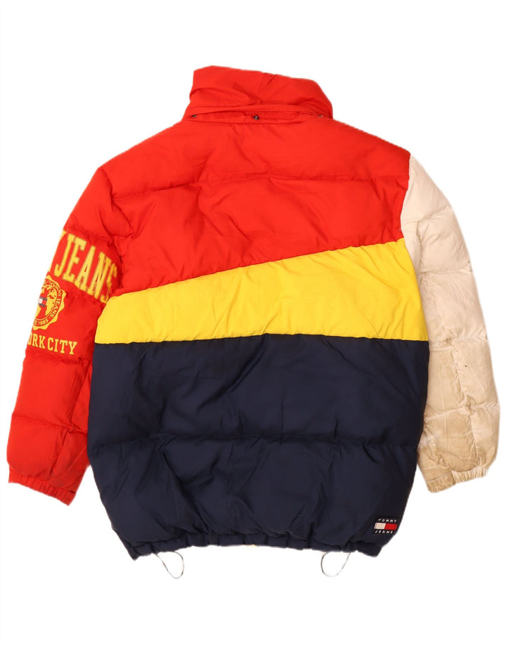 Tommy Hilfiger Herre grafisk polstret jakke UK 34 XS Flerfarvet