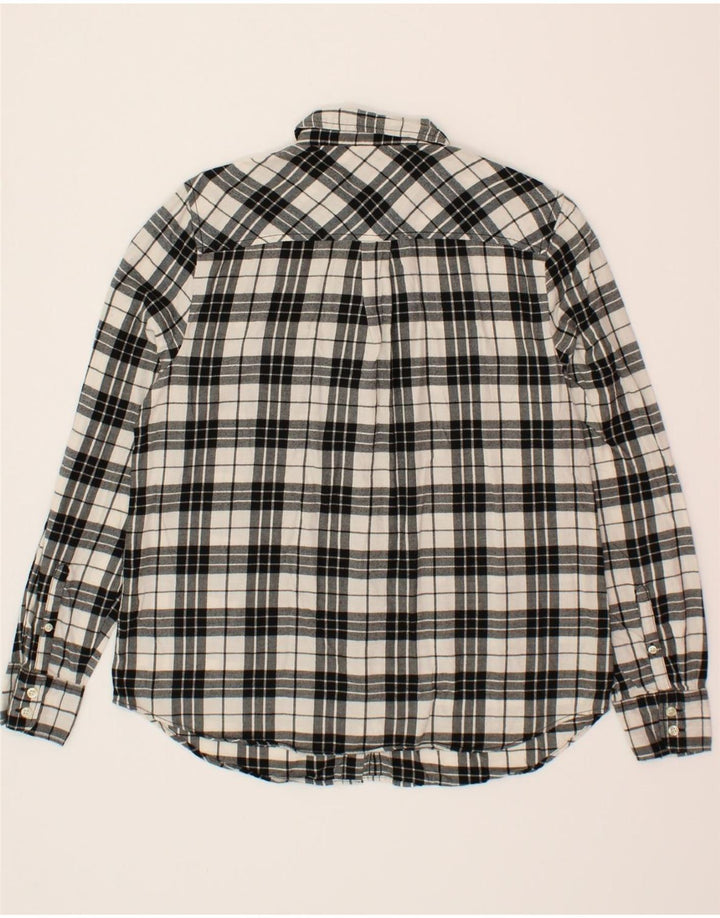 J. CREW Womens Flannel Shirt UK 14 Medium Black Cotton Vintage J. Crew and Second-Hand J. Crew from Messina Hembry 