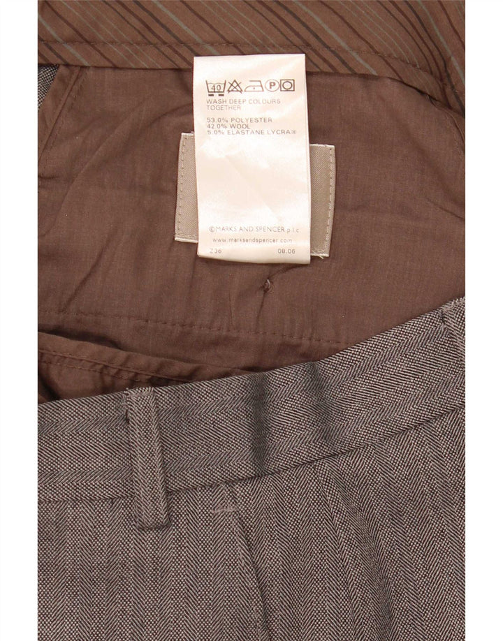 Marks & Spencer Herre Straight Suit Bukser W40 L29 Grå sildeben