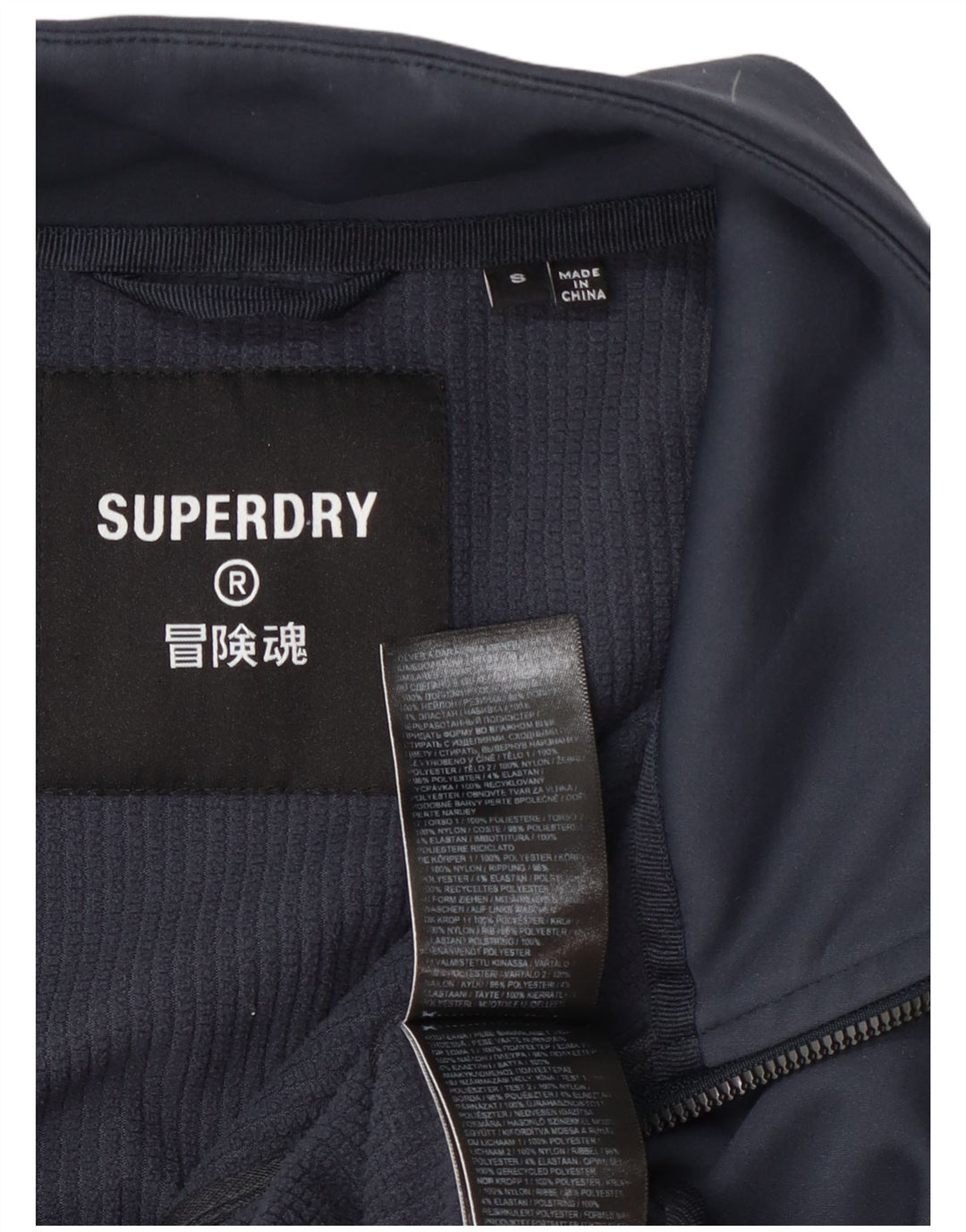 Superdry træningsjakke til mænd, lille marineblå polyester