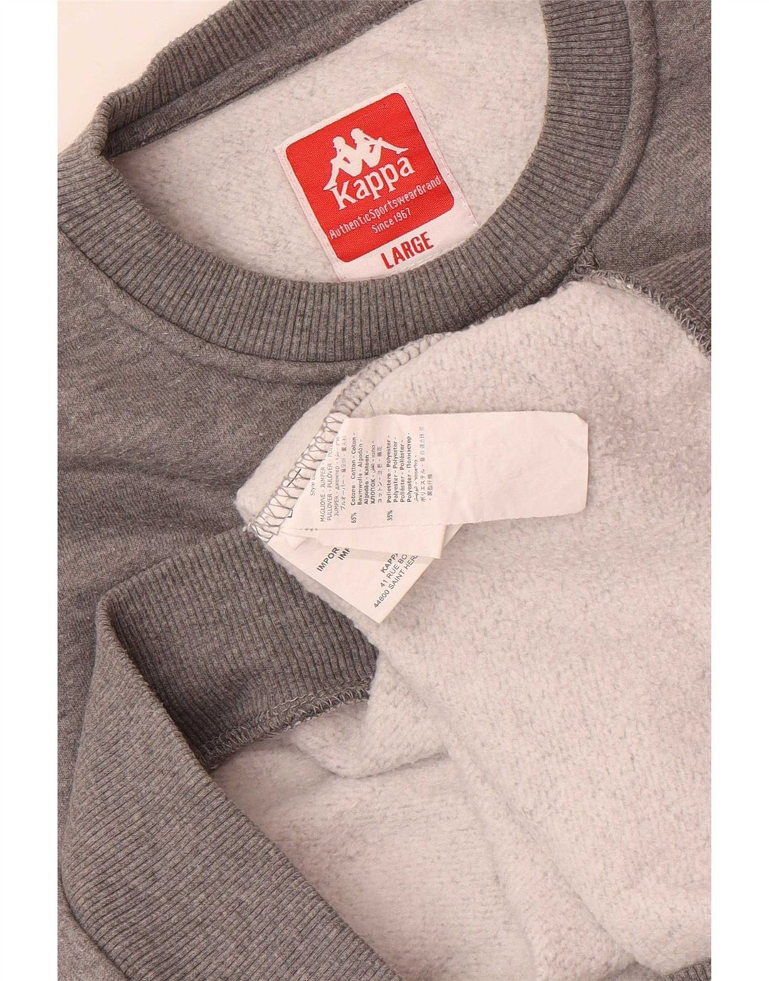 Kappa Herre Sweatshirt Jumper Stor Grå Bomuld