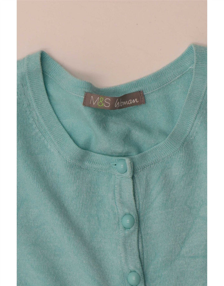 Marks & Spencer dame cardigan sweater UK 14 Medium Blue
