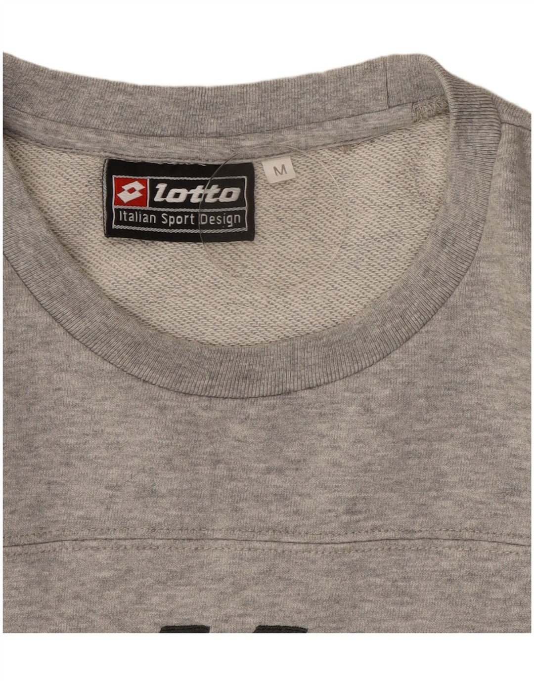 Lotto Dame Grafisk Sweatshirt Jumper UK 14 Medium Grey Flecked Bomuld