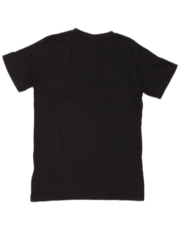 Ellesse Womens Grafisk T-Shirt Top UK 8 Small Black Bomuld
