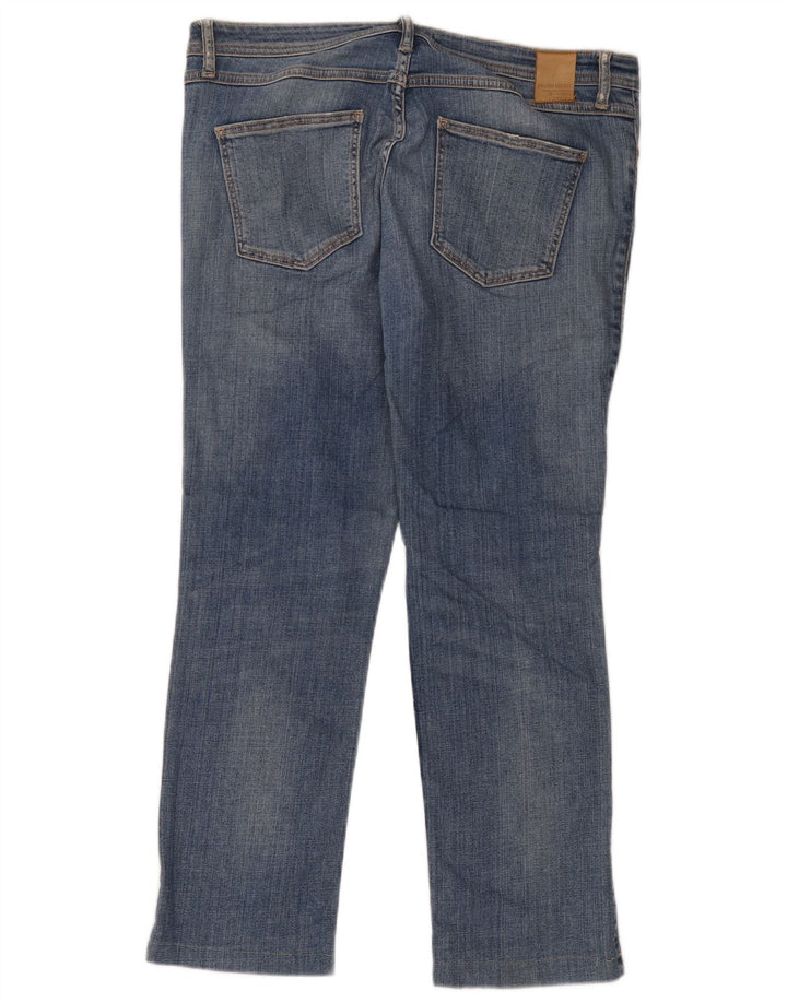 Zara Dame Distressed Straight Jeans EU 42 Large W32 L26 Blå