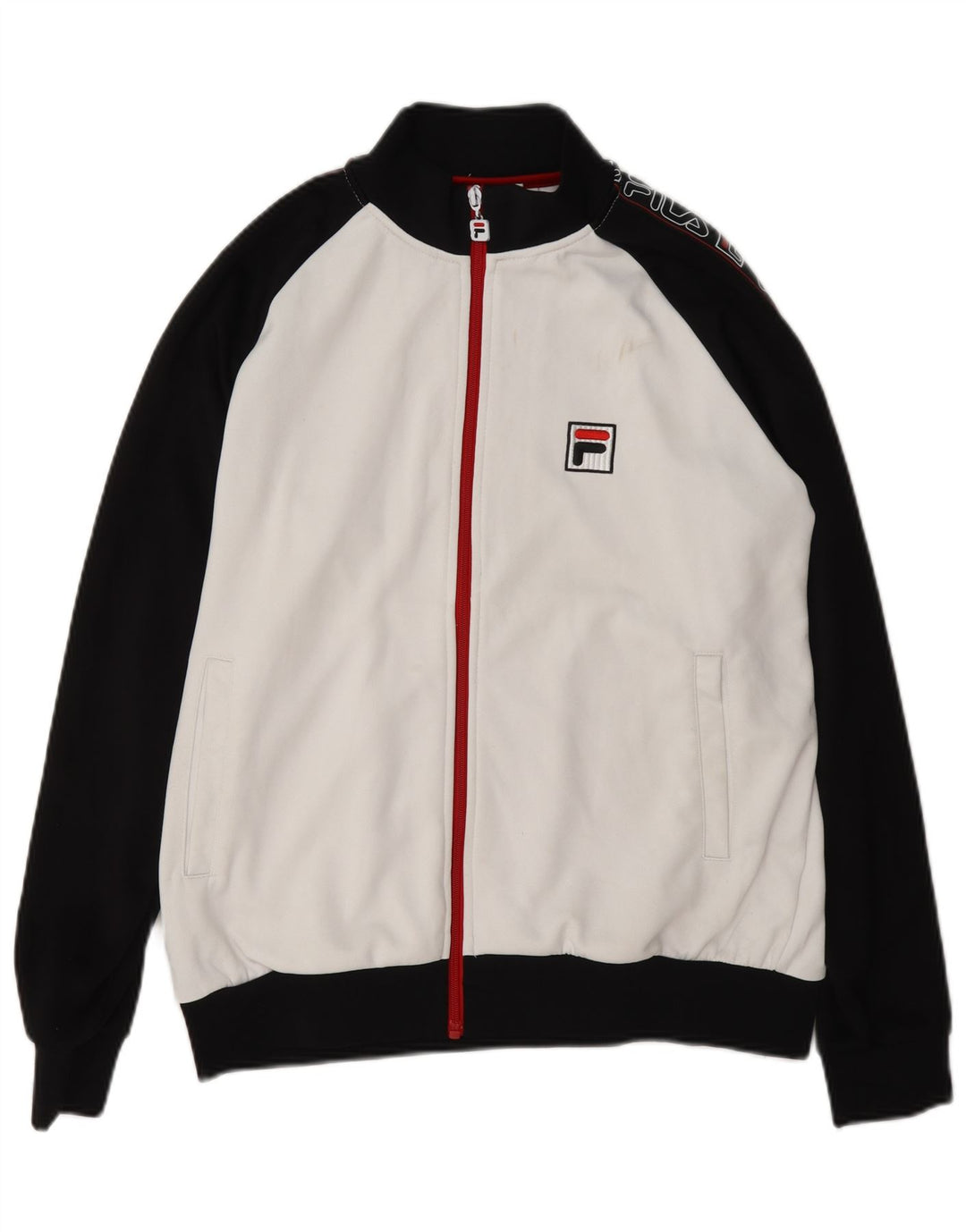 Fila Herre grafisk træningsdragt Topjakke Lille hvid Colourblock Polyester