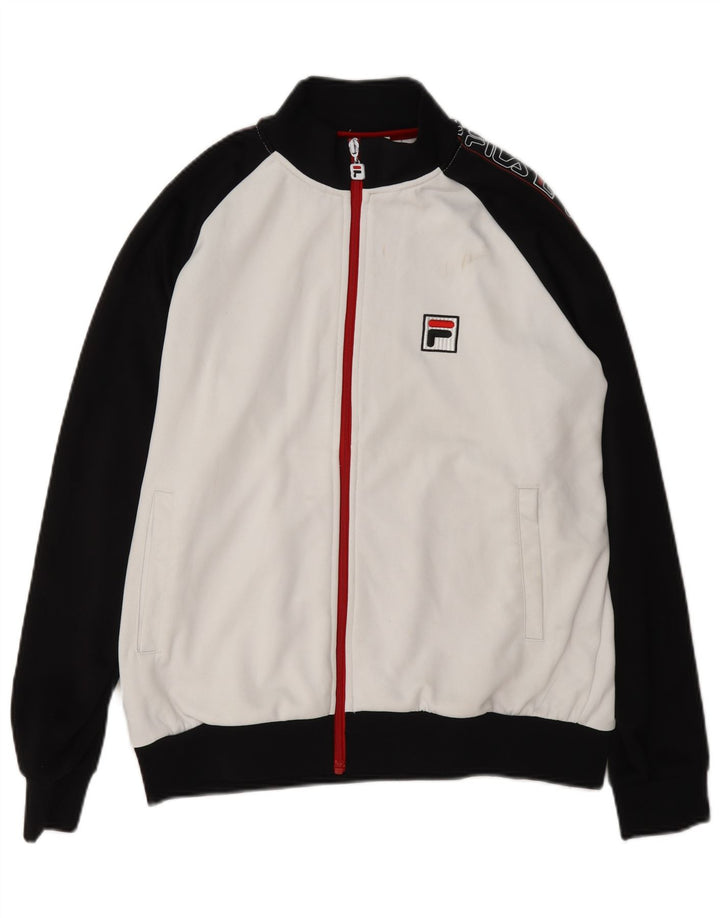 Fila Herre grafisk træningsdragt Topjakke Lille hvid Colourblock Polyester