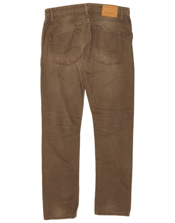 Jack & Jones Herre Tim Slim Jeans W34 L32 Khaki Bomuld