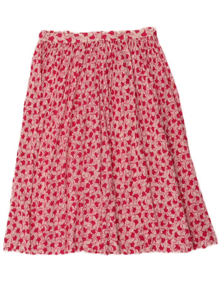 VINTAGE Womens Pleated Skirt W28 Medium Pink Floral