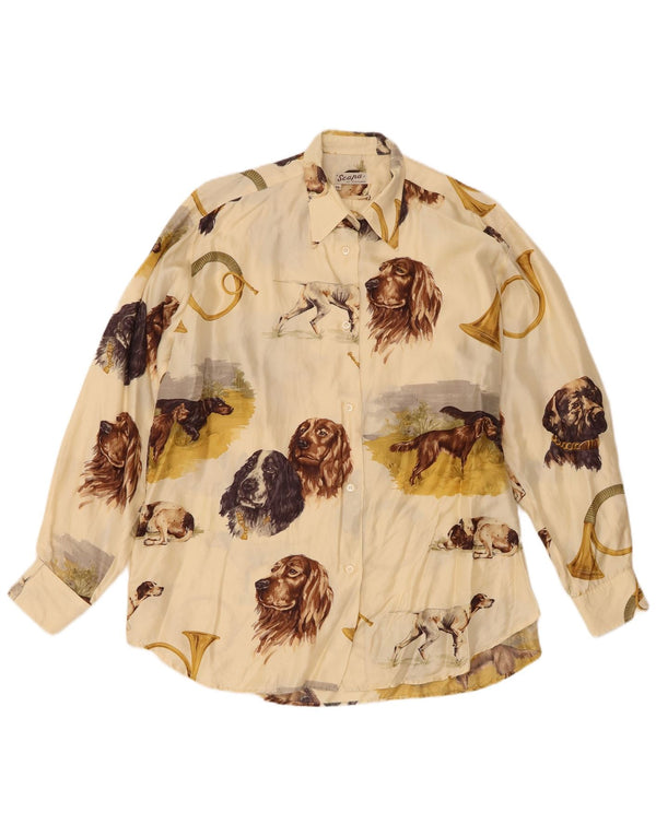 Scapa Dame Oversized skjortebluse EU 38 Medium Off White Animal Print