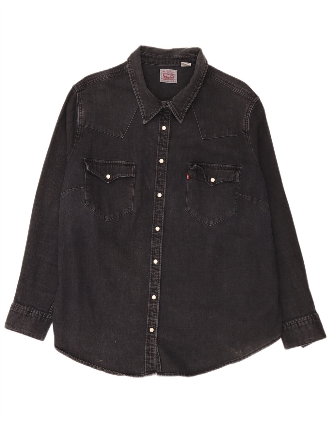 Levi's Dame Denim Shirt UK 20 2XL Sort Bomuld