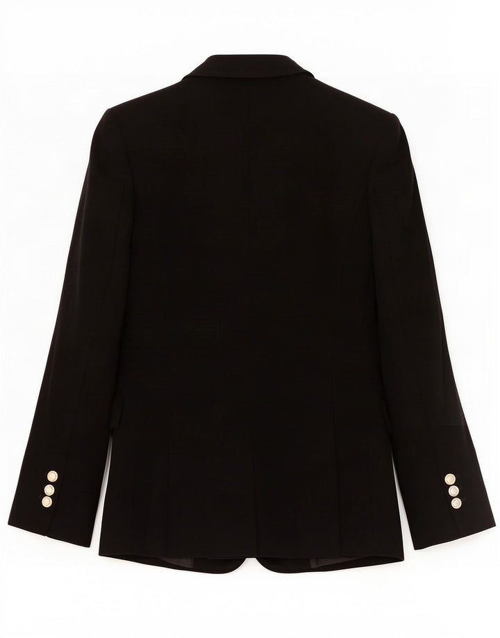 Zara Dame 2 Button Blazer Jacket UK 6 XS Sort Polyester