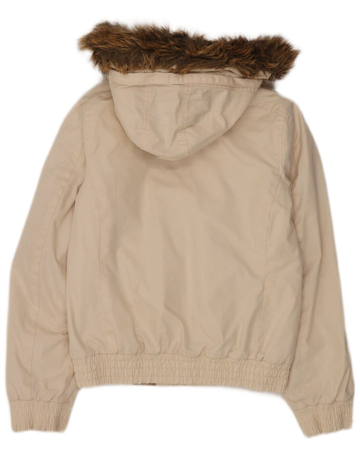 Puma Bomberjakke med hætte til kvinder UK 6 XS Off White