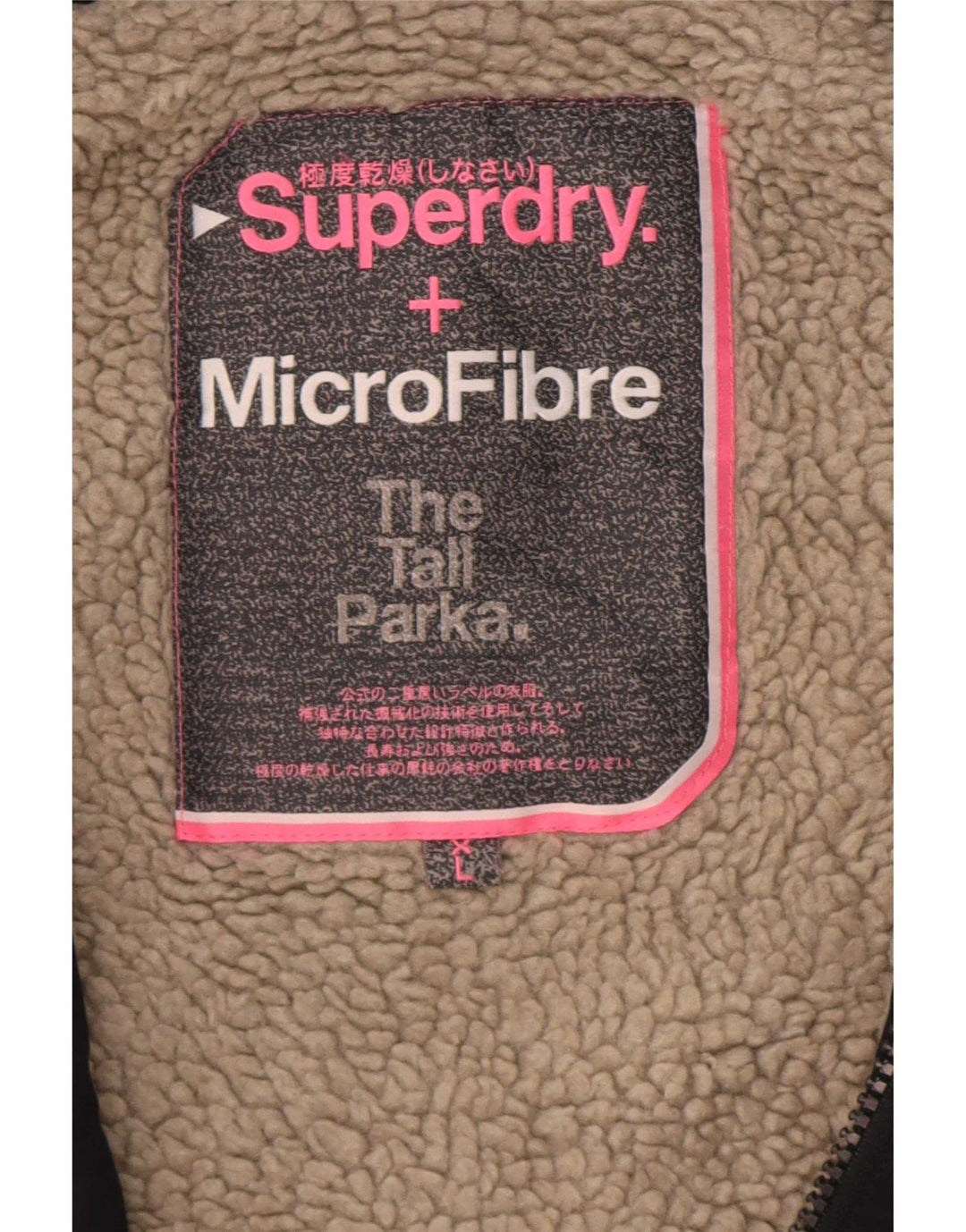 Superdry høj hættejakke til mænd UK 42 XL marineblå polyester