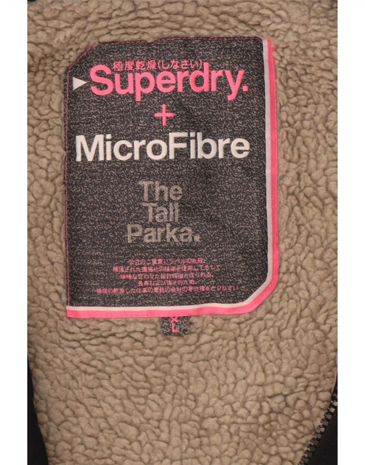 Superdry høj hættejakke til mænd UK 42 XL marineblå polyester
