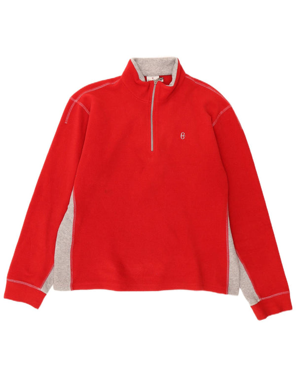Conte of Florence Fleece Jumper med lynlås til mænd XL Rød Colourblock Polyester