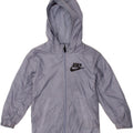 NIKE Girls Hooded Windbreaker Jacket 5-6 Years Medium Blue Polyester Vintage Nike and Second-Hand Nike from Messina Hembry 