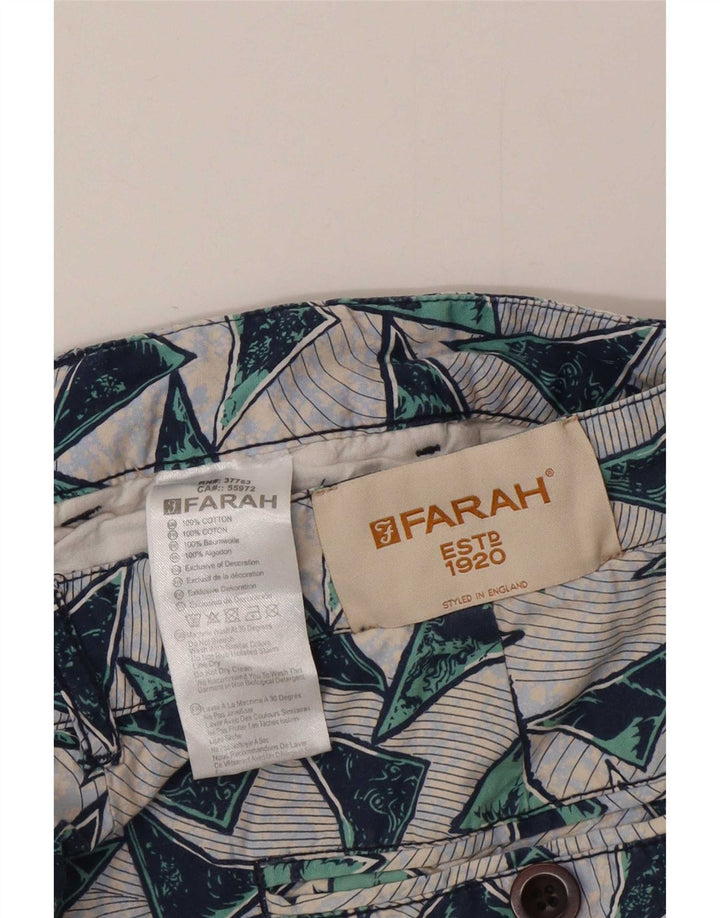 Farah Chino Shorts til mænd W32 Medium Flerfarvet geometrisk bomuld