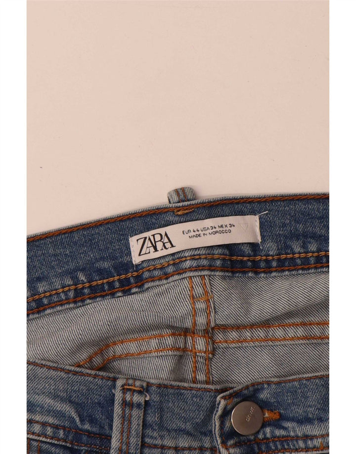 Zara Herre Slim Jeans EU 44 Large W34 L32 Blå Bomuld