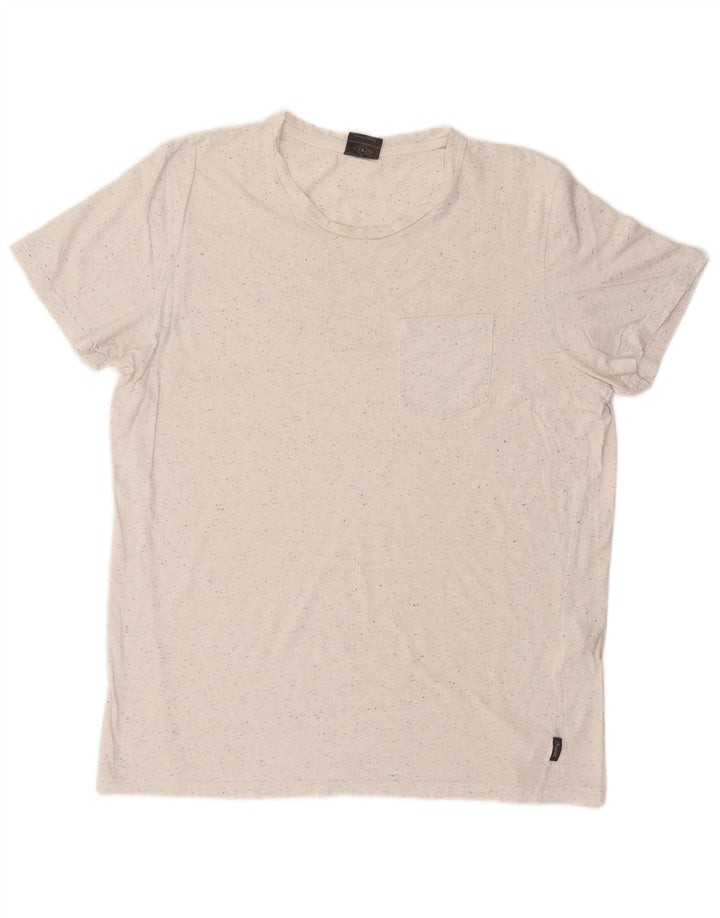 Jack & Jones Herre T-Shirt Top Stor hvid Flecked Bomuld