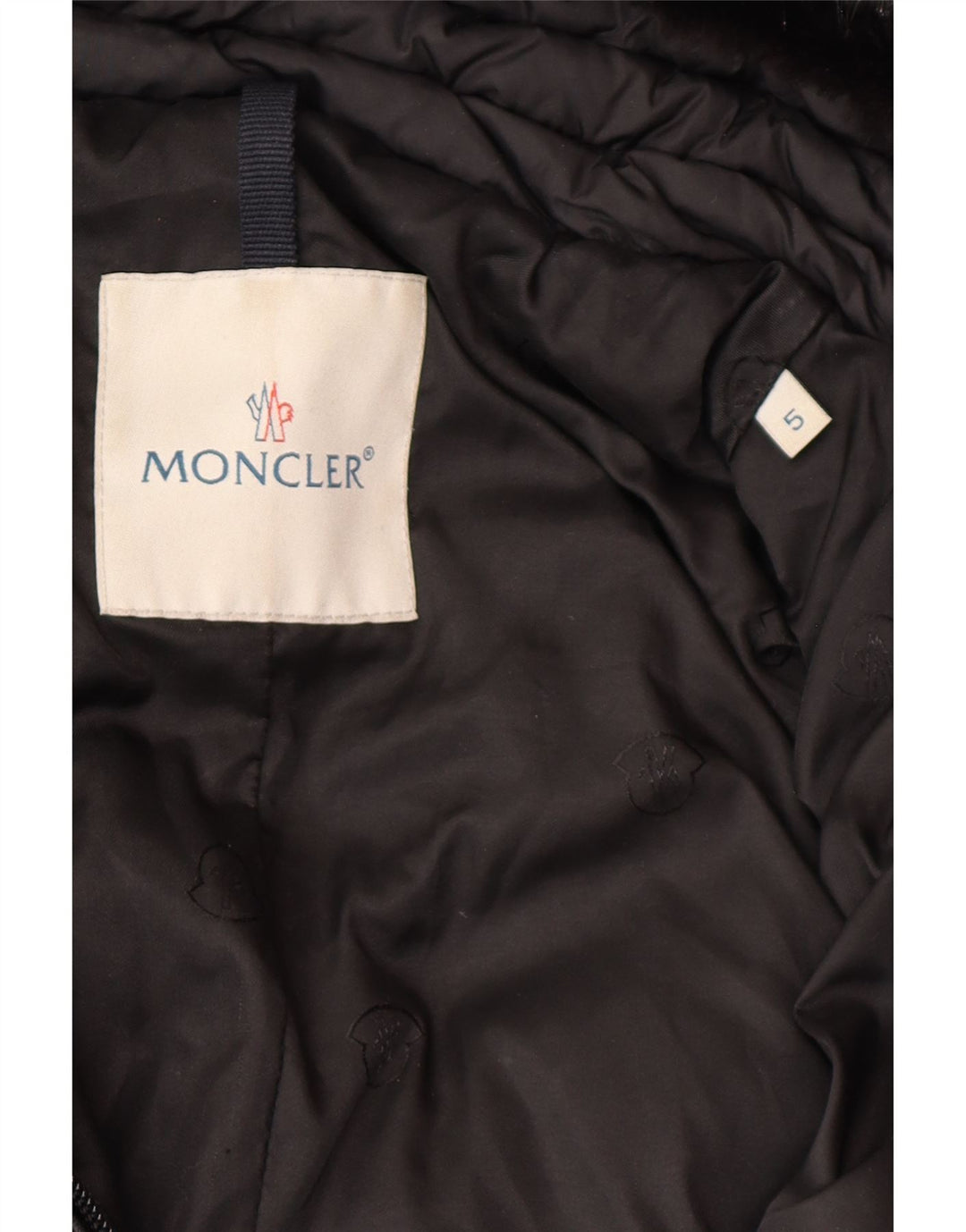 MONCLER Dame Polstret Frakke Størrelse 5 2XL Sort Polyester Vinter