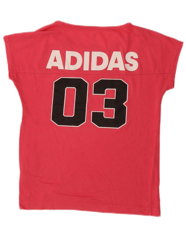 Adidas piger Climalite grafisk t-shirt top 13-14 år Pink bomuld