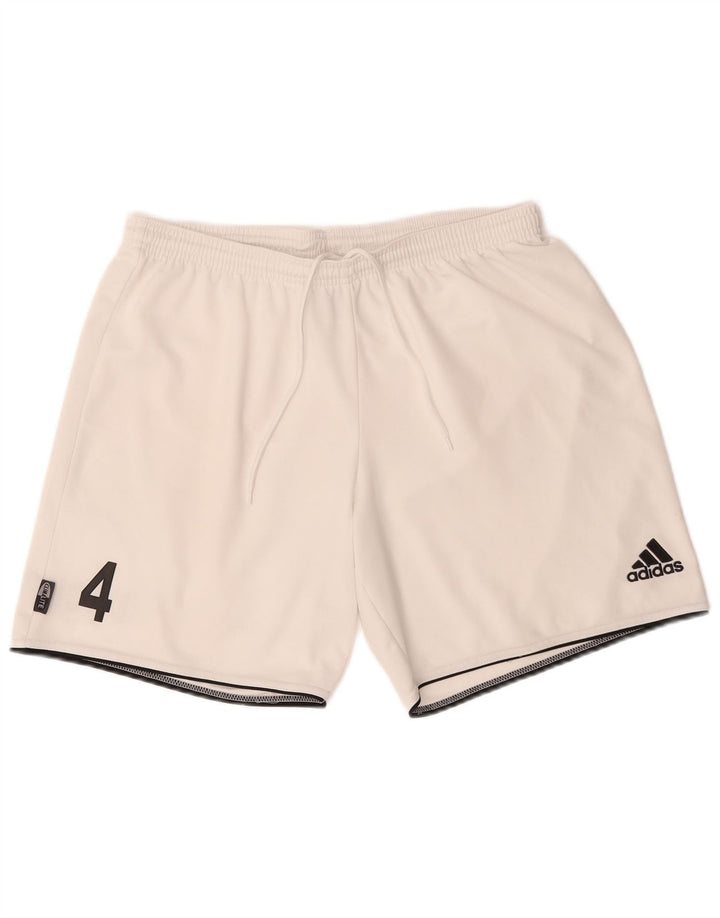 Adidas Herre Climalite grafiske sportsshorts store hvide polyester