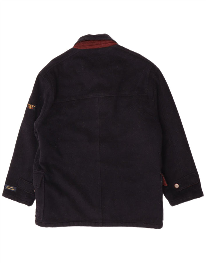 Navigare Herre Overfrakke UK 40 Large Navy Blue Wool