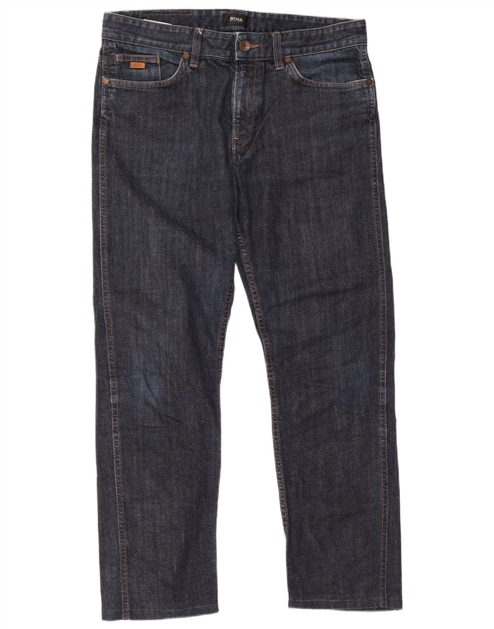 Hugo Boss lige jeans til kvinder W33 L26 marineblå bomuld