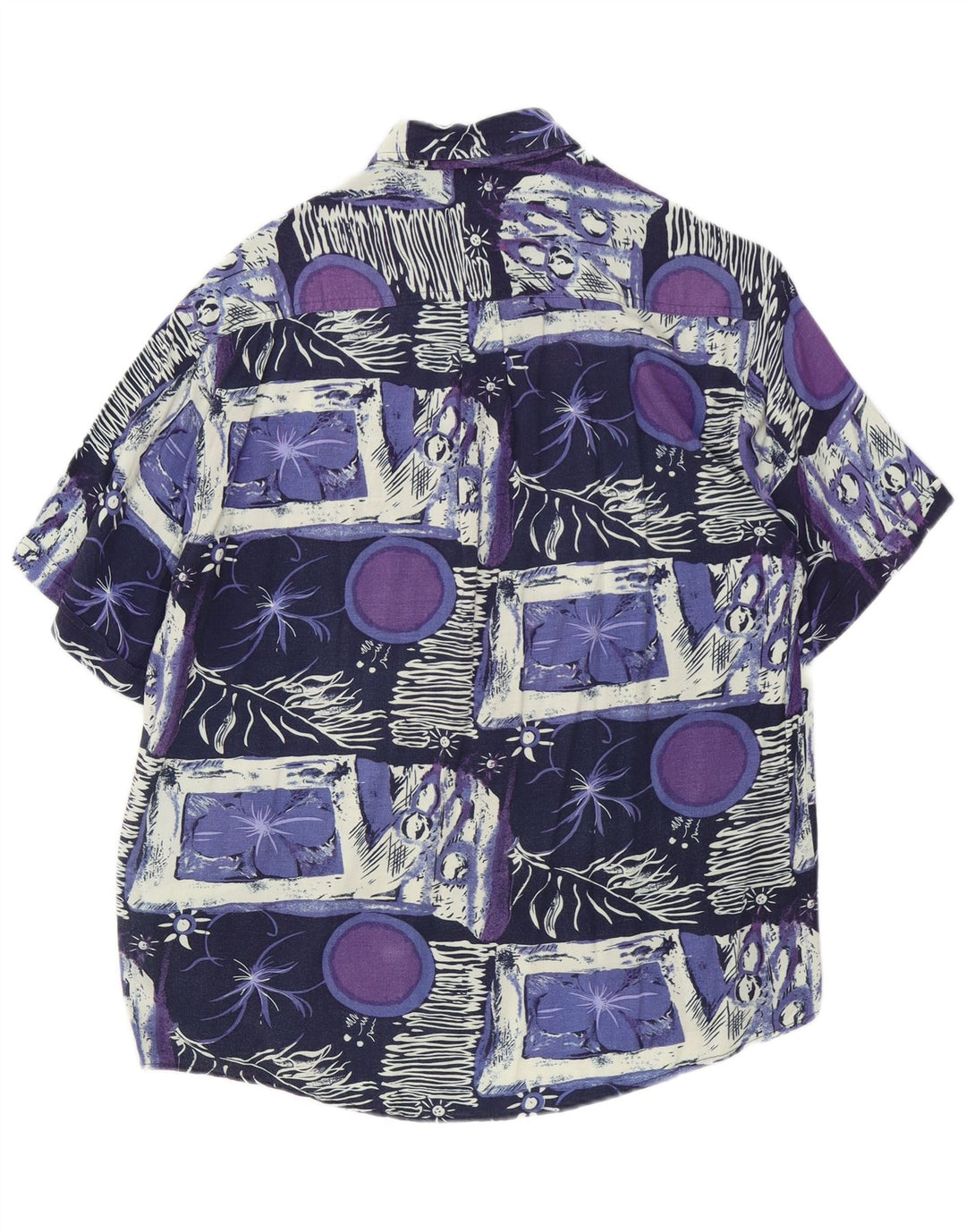 Rob Roy Herre kortærmet skjorte XL Flerfarvet Patchwork Rayon
