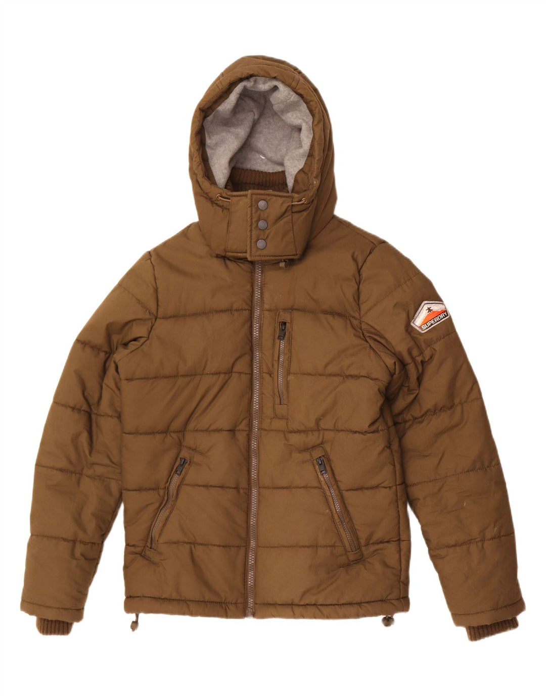 Superdry Herre hættepolstret jakke UK 38 Medium Khaki Polyester