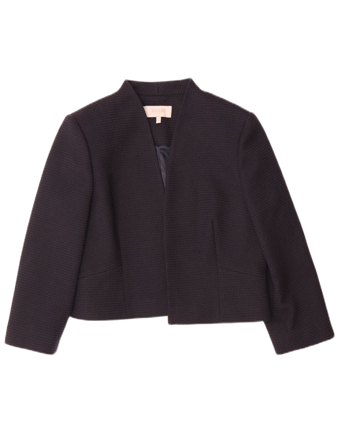 HOBBS Womens Crop 3/4-ærmet åben Bolero-jakke UK 12 Medium Black