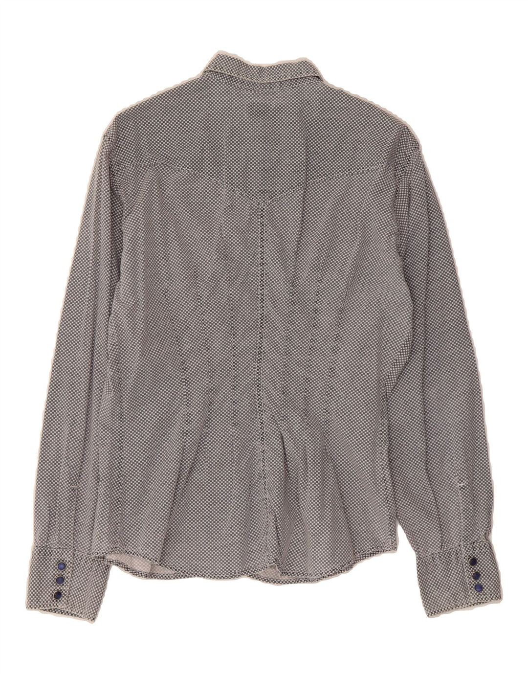 REPLAY Womens Shirt UK 18 XL Grey Geometric Cotton Vintage Replay and Second-Hand Replay from Messina Hembry 