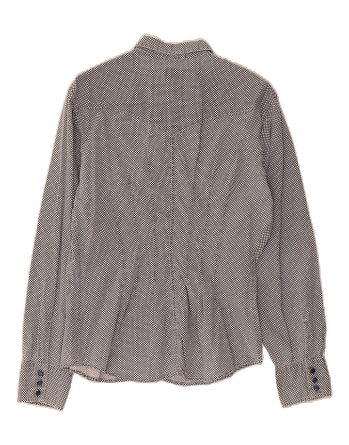 REPLAY Womens Shirt UK 18 XL Grey Geometric Cotton Vintage Replay and Second-Hand Replay from Messina Hembry 