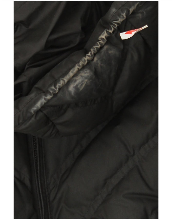 Patagonia Dame Hætte Polstret Frakke UK 10 Small Black Polyester
