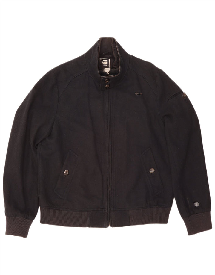 G-Star Herre Bomber Jacket UK 42 XL Navy Blue Wool