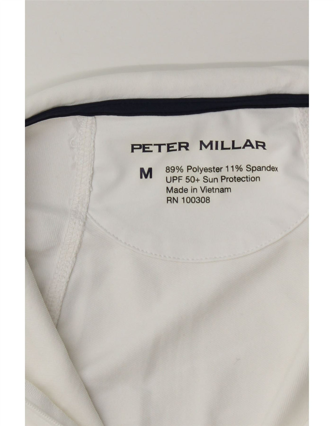 Peter Millar Womens Zip Neck Pullover Træningsdragt Top Medium White Polyester