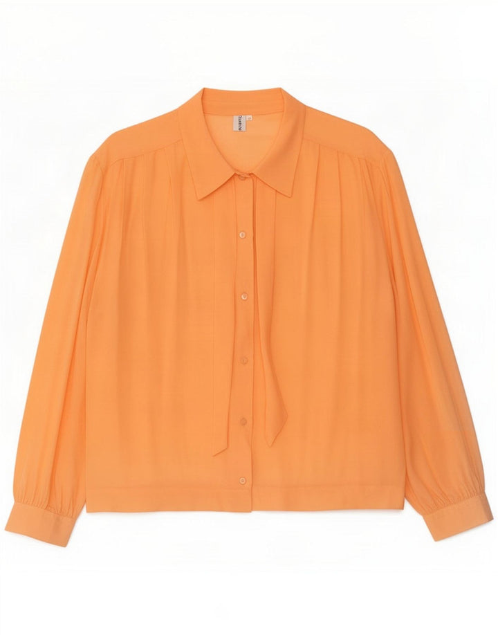 Vintage Dame Shirt Bluse IT 47 Large Orange