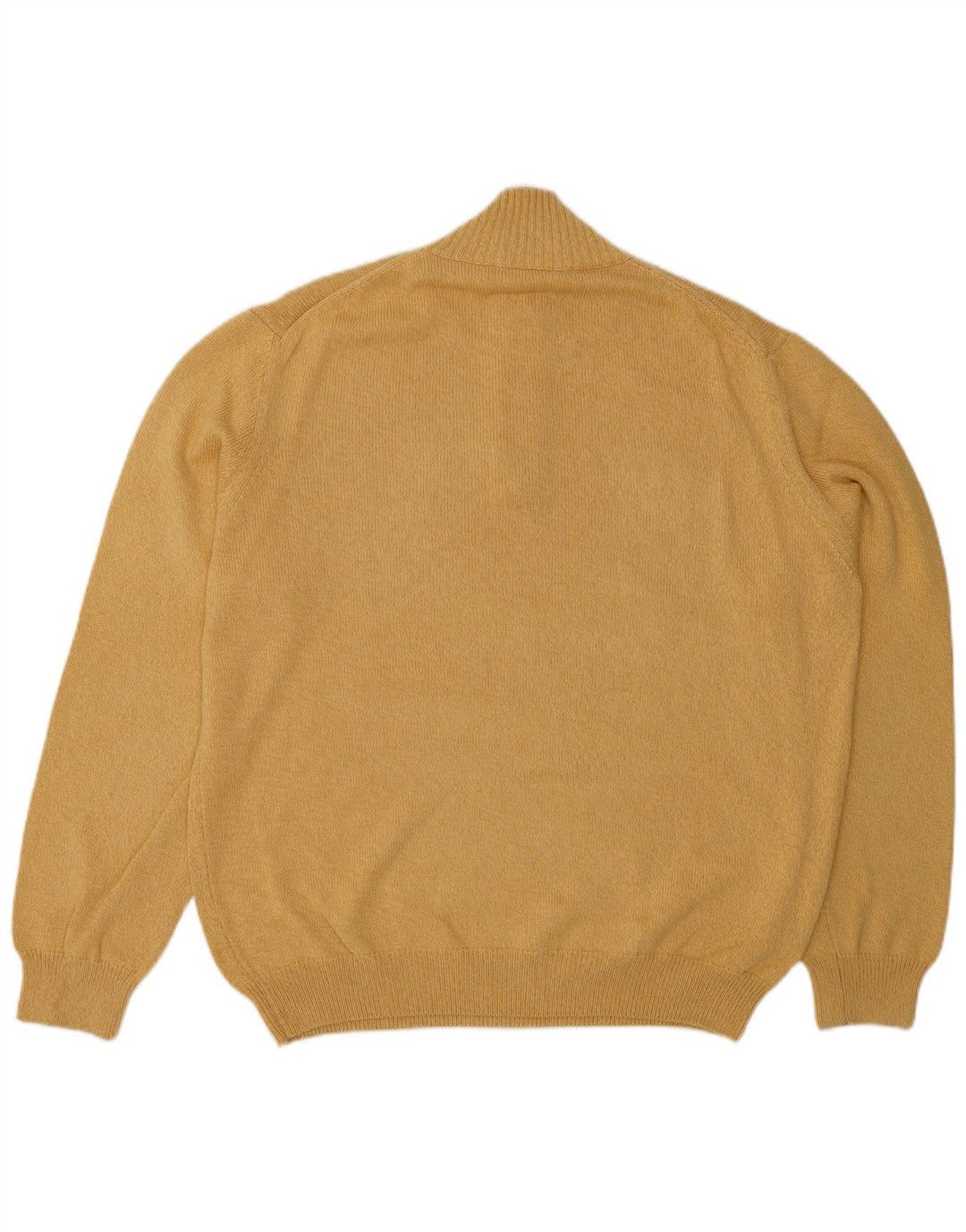 Henry Cottons Herre Zip Neck Jumper Sweater Stor Gul Bomuld