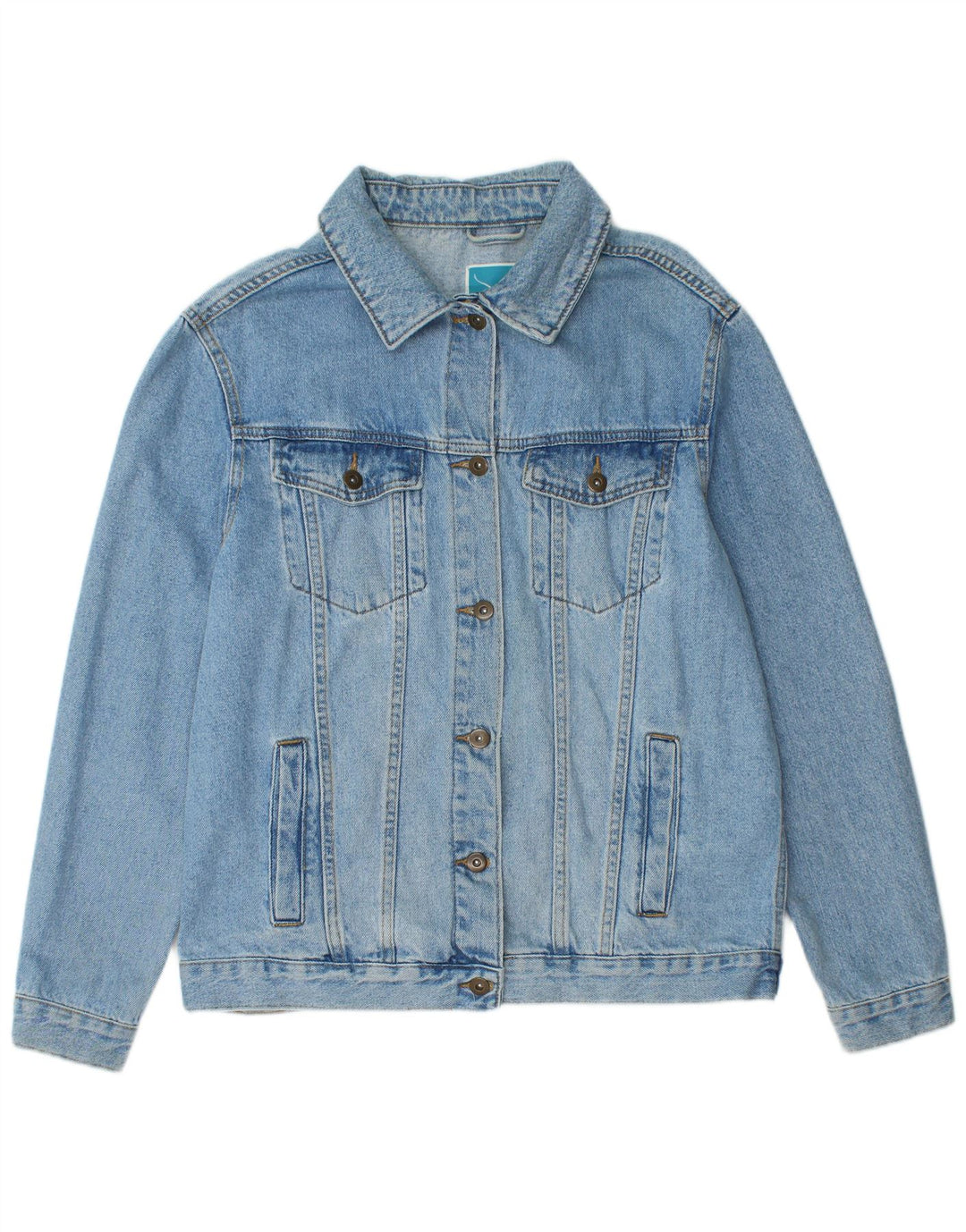 VINTAGE Womens Denim Jacket UK 18 XL Blue Cotton